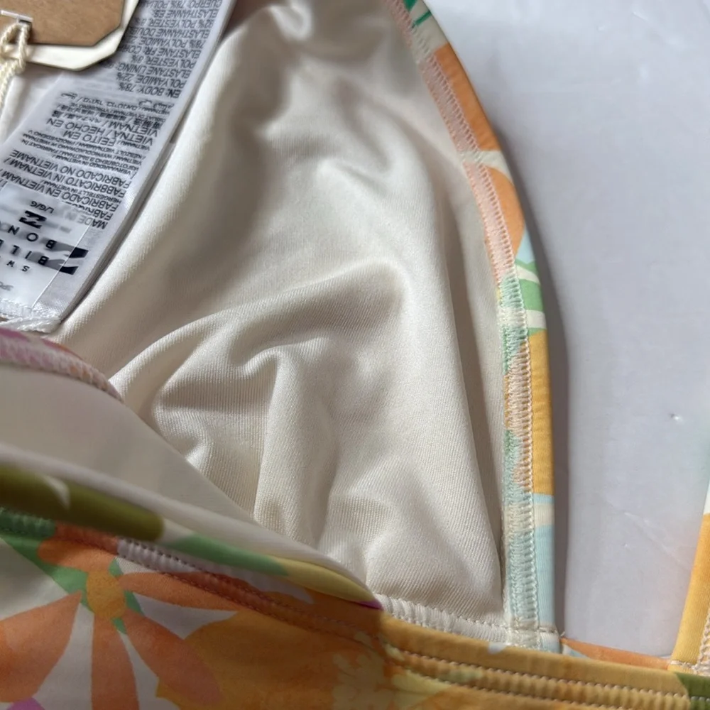 Billabong Sweet Aloha Remi Plunge Floral Bikini Swim Top Large - Picture 11 of 12